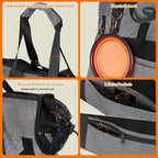 Ownpets XL Cat Dog Purse Carrier, Grey Breathable Mesh, Fits 20lbs | Summer ventilation, lightweight design, shoulder strap, travel vet shopping, grey