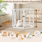32" Extra Tall Free Standing Dog Gate Indoor, Foldable Pet Gate | for Doorways Stairs, 6-Panel Dog Gate with Door No Drilling, Folding Puppy Gate with Support Feet for Stability, 106"x32"