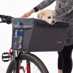 K&H Dog Bike Basket, Travel Bicycle Basket for Pets, Front Mount, 16x12x10 | Cat & Small Dog Carrier for Bike, Bicycle Basket with Safety Leash, Soft Fleece Washable Liner, Heavy Duty Metal Frame