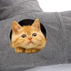 Ownpets 10" Large Cat Tunnel 3-Way T-Shape Oxford Fabric for Large Cat | Silent oxford fabric no noise, expandable 3-channel design, with plush ball ,feather wand, peek hole, for multi-cat household