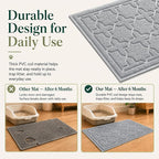 Yimobra Cat Litter Mat, Easy Clean Trapping PVC Mat with Waterproof Backing and Non Slip Bottom, Scatter Control Pad for Litter Box, 24"x20", Grey