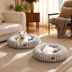 FUKUMARU Dog Bed, 30" Orthopedic Dog Beds for Medium Dogs, Donut Cat Beds | Gradient Color Calming Dog Bed Medium Size, Round Pet Beds with Washable Cover, Luxury Comfy Cat Bed for Indoor Cats, Coffee