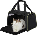 PETSFIT Pet Carrier Airline Approved with Extendable Mat, Dog Carriers for Small Dogs, TSA Approved Pet Carrier, Puppy Carrier for Small and Medium Cats Under 12 Lbs, Black | Airline Approved, Extendable Mat, TSA Approved, For Dogs & Cats Under 12 Lbs