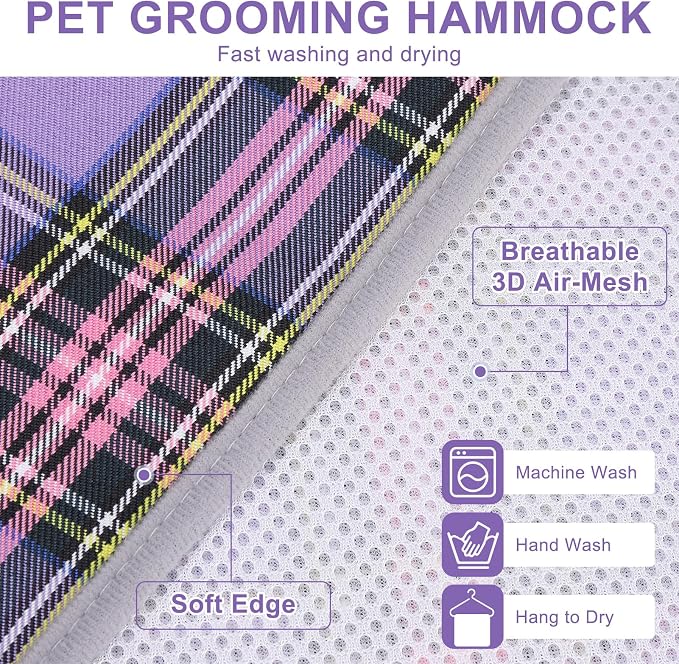 BEAUTYZOO Dog Grooming Hammock for Small Dogs/Cats, Nail Trim Restraint, XS | Dog Hanging Harness for Nail Trim, Adjustable Hook & Loop, Soft Neck Support/Dual Safety Straps for Stress-Free Grooming