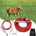 Dog Runner for Yard, Trolley System, 50FT+10FT, Red | Chew-resistant Cable, Shock Spring Softens Pulls, 360° Swivel Reduce Tangles