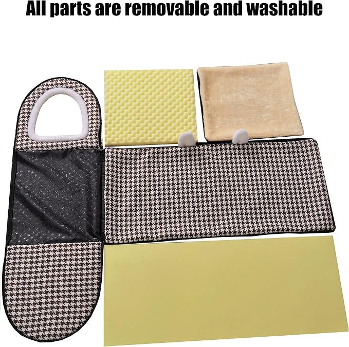 Dog Bed or Cat Bed,2 Ways to Use,Indoor Pet House with Fluffy Mat,Removable and Washable Cover,Non-Slip Bottom,for Cats and Small Dogs(M Brown Cranes)