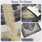 Glittme Cat Litter Mat, 24"x15" Non-Slip Washable Trapping Mat for Cats | Litter Trapping Mat With Thick PVC Coil To Catch Scatter, Soft On Paws And Waterproof Bottom To Protect Floors