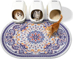 Cat Litter Mat, 40"x30" High Density PVC Litter Trapping Mat, Non-Slip, Waterproof & Urine-Proof Kitty Litter Catcher Mats, Soft on Kitten Paws, Easy to Clean, Cat Essentials Blue