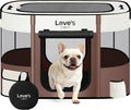 Love's cabin Pet Puppy Dog Playpen, Small Dog Tent Crates Cage Indoor/Outdoor, Portable Exercise Playpen for Cat, Foldable Pop Up Dog Kennel Playpen with Carring Case (S, Brown)