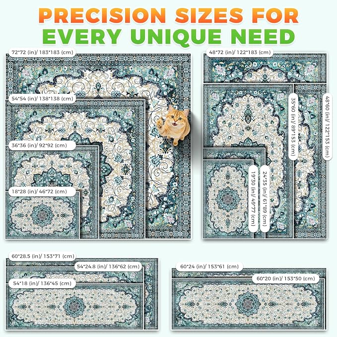 Hompet Cat Litter Mat 2 Pack, 20x60 Large Machine Washable Trapping Mats for Cats, Super Absorbent & Urine-Proof Cat Litter Box Mat for Floor, Waterproof & Non Slip Kitty Litter Rug