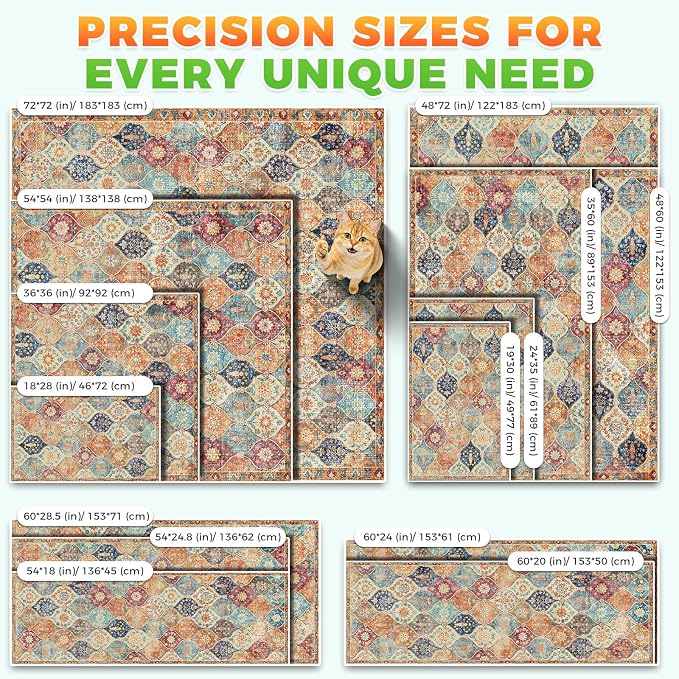 Hompet Cat Litter Mat 2 Pack, 24.8x54 Large Machine Washable Trapping Mats for Cats, Super Absorbent & Urine-Proof Cat Litter Box Mat for Floor, Waterproof & Non Slip Kitty Litter Rug