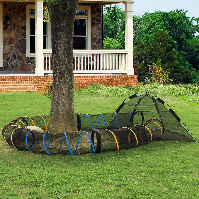 Cat Tent for Indoor and Outdoor Cat Enclosures(Outdoor, Tunnel, and Playhouse) Cat Playpen X-Large Portable Cat Tunnel Play Tents for Cats Rabbits and Small Animals