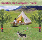 Dog Tie Out Cable for Camping, Dog Trolley System and 4ft Bungee Leash | Suitable for Dogs Up to 400lbs, Camping Yard andOutdoor Events