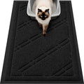 Smiry Cat Litter Box Mat 30x17, Non-Slip Water Resistant Litter Trapping Mat, Easy Clean Less Waste and Urine-Locking Cat Carpet for Indoor, Black