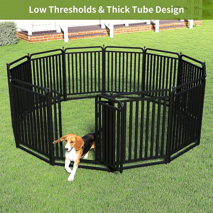 Heavy Duty Tube Dog Playpens,Dog playpen Outdoor for Large Dogs,Puppy Play Pen for Indoors,40" H 8 Panels