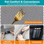 Dog Barrier for Car Back Seat & Cargo Area with Wider Coverage, Universal Fit for Cars, SUVs & Sedans, Dog Car Gate Divider with Chew-Proof Transparent Net and Sturdy Metal Frame for Backseat & Trunk