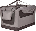 Amazon Basics Portable Folding Soft Pet Dog Crate Carrier Kennel for Large Dogs, Easy to Clean, 36 x 24 x 24 inches, Grey