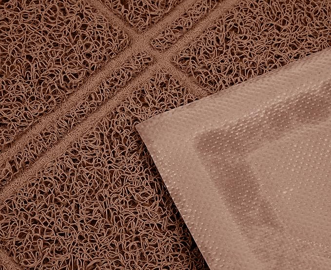 Amazon Basics Less-Mess Cat Litter Box Mat, 24" x 35", Unscented, Brown