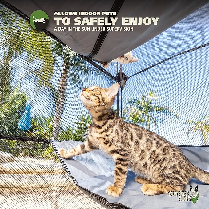 Catio Outdoor Cat Enclosure, Portable Play Tent, Multi Cat Use | Kitty katio style space for one or several felines, lets indoor companions enjoy time outside while staying secure at home
