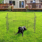 IRIS USA 8-Panel Exercise Pen, Heavy Duty, Black | Indoor Or Outdoor, Foldable Wire Frame, Coated Steel Bars, Durable Wire Design, Folds Flat