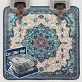 Hompet Cat Litter Mat 2 Pack, 72x72 Large Machine Washable Trapping Mats for Cats, Super Absorbent & Urine-Proof Cat Litter Box Mat for Floor, Waterproof & Non Slip Kitty Litter Rug