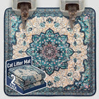 Hompet Cat Litter Mat 2 Pack, 72x72 Large Machine Washable Trapping Mats for Cats, Super Absorbent & Urine-Proof Cat Litter Box Mat for Floor, Waterproof & Non Slip Kitty Litter Rug