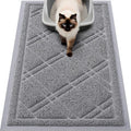 Smiry Cat Litter Box Mat 30x17, Non-Slip Water Resistant Litter Trapping Mat, Easy Clean Less Waste and Urine-Locking Cat Carpet for Indoor, Grey