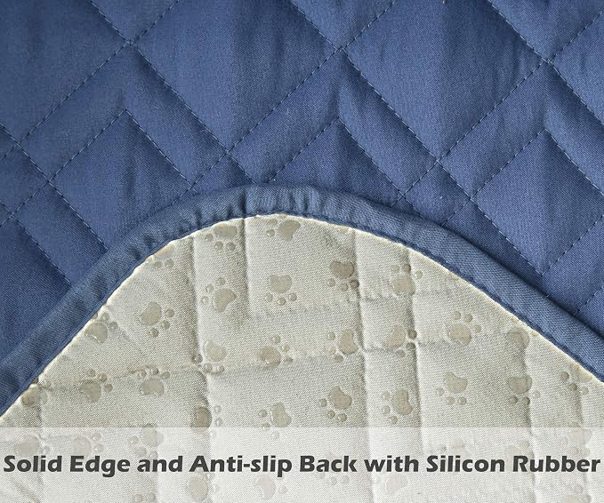 Ameritex Couch Sofa Slipcover 100% Waterproof Nonslip Quilted Furniture Protector Slipcover for Dogs, Children, Pets Sofa Slipcover Machine Washable (Blue, 78")