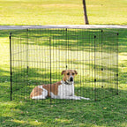 IRIS USA 8-Panel Exercise Pen, Heavy Duty, Black | Indoor Or Outdoor, Foldable Wire Frame, Coated Steel Bars, Durable Wire Design, Folds Flat