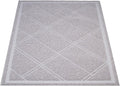 Amazon Basics Less-Mess Litter Trapping Cat Litter Box Mat, Soft on Kitty Paws, Waterproof, Scatter Control, 24" x 35", Grey