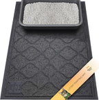 Neater Pets Neater Mat Cat Litter Mat, Thick & Durable Cat Mat for Litter Box, Trapper Pad Catches Mess to Protect Indoor Floors, Soft on Kitty Paws, Anti-Skid Grip Backing, Easy to Clean, Black