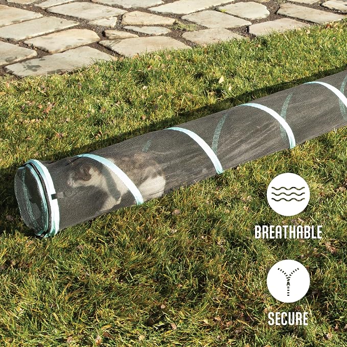 Kitty City Catio Outdoor 10' Cat Tunnel – 10‑Foot Cat‑Sized Play Tunnel, 11” Diameter, Modular Catio Connector for Cats & Small Pets