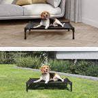 Elevated Dog Bed - 30x24-Inch Portable Pet Bed with Non-Slip Feet - Indoor/Outdoor Dog Cot or Puppy Bed for Pets up to 50lbs by PETMAKER (Black)