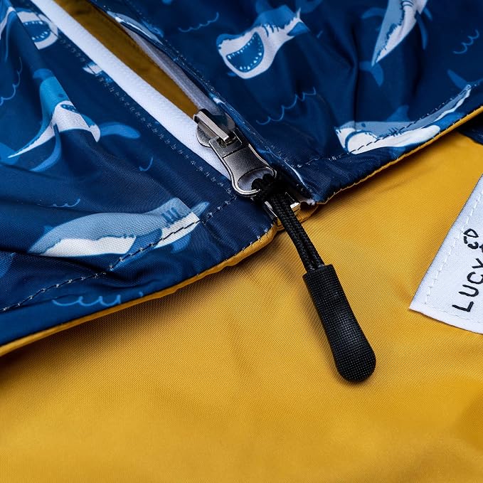 Lucy & Co. Reversible Raincoat for Dogs & Pets - Dog Raincoat - Fashionable and Comfy Water Resistant Adjustable Poncho for Canines. Multiple to fit All Types of Dog Breeds
