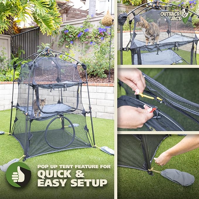 Catio Outdoor Cat Enclosure, Portable Play Tent, Multi Cat Use | Kitty katio style space for one or several felines, lets indoor companions enjoy time outside while staying secure at home