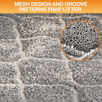 Neater Pets Neater Mat Cat Litter Rug, Thick & Durable Cat Mat for Litter Box, Trapper Pad Catches Mess to Protect Indoor Floors, Soft on Kitty Paws, Anti-Skid Grip Backing, Easy to Clean, Grey