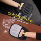 2Pcs Pet Hair Removal Glove for Dogs & Cats - Upgraded Reusable Electrostatic Pet Hair Glove, Pet Hair Remover Tool for Laundry, Couch, Carpet & Car Seat, Pet Grooming Kit (Gray/Black Combo)