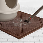 Amazon Basics Less-Mess Cat Litter Box Mat, 24" x 35", Unscented, Brown