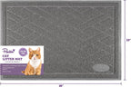 Pawkin Cat Litter Mat, Patented Design with Litter Lock Mesh, Extra Large, Durable, Easy to Clean, Soft, Fits Under Litter Box, Litter Free Floors, Gray