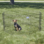 MidWest Homes for Pets Folding Metal Puppy / Dog Exercise Pen, Indoor/Outdoor Playpen with No Door, Provides 16 Sq Feet of Play Space, 30-Inches Tall, Black E-Coated