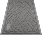 Pawkin Cat Litter Mat, Patented Design with Litter Lock Mesh, Extra Large, Durable, Easy to Clean, Soft, Fits Under Litter Box, Litter Free Floors, Gray
